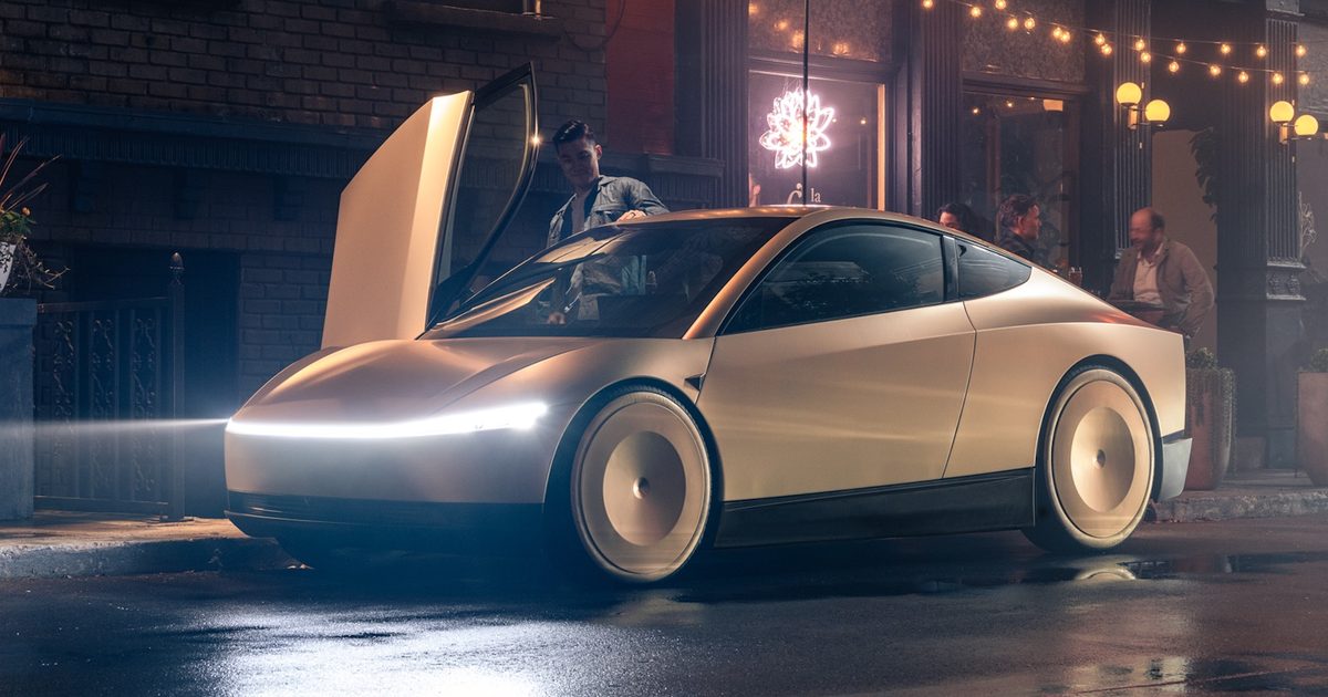 Cybercab at night
