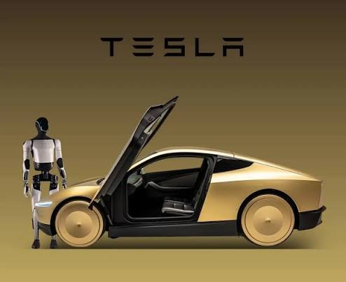 Cybercab with Tesla branding